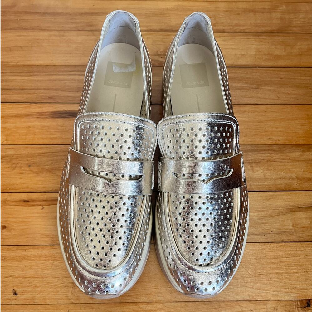Dolce Vita Janine Platform Gold Slip On Loafers 9M - Picture 3 of 6